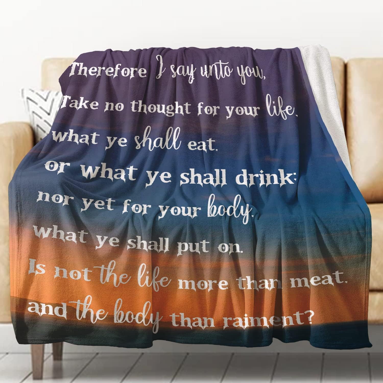 Bible Verse Blanket Soft Christian Blanket Religious Blanket Gift for Women Men Inspirational Blanket Gift for Sick Friend Spiritual Sympathy Blanket Cozy Blankets Throws 60x80 Inch
