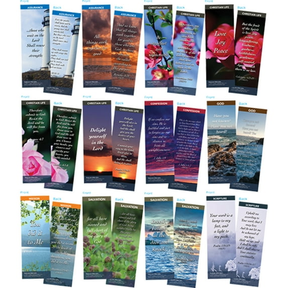 Bible Verse Bookmarks Variety Pack of 60 - Assortment 4