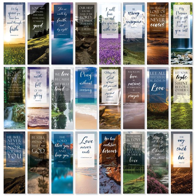 Scripture Embeded Bookmarks Bible Verse Bookmarks with Full Scripture - Pack of 48 - Walmart.com