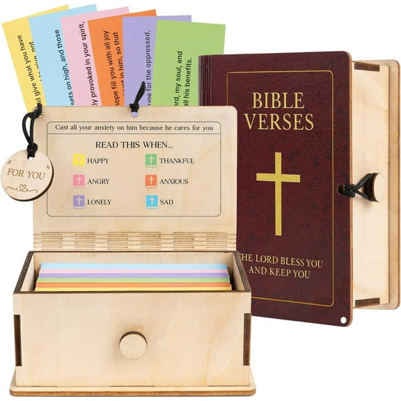 Bible Verse Box Set, Christian Gifts for Women Men, Read Me When Bible Verses Prayer Box for Daily Encouragement, Inspirational & Reflection, Religious Valentine's Day Gifts For Her, Gift For Mom