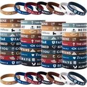 Bible Verse Bracelets 40 Pcs Silicone Wristbands Cute Christian Bracelets Comfortable and Lightweight Perfect Religious Gifts for Men, Women