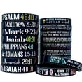 thumbnail image 1 of Bible Verse Bracelets, Charm Silicone Bracelet Wristbands Religious Inspirational Christian Gifts Rubber Scripture Bracelet for Men Women, 1 of 5