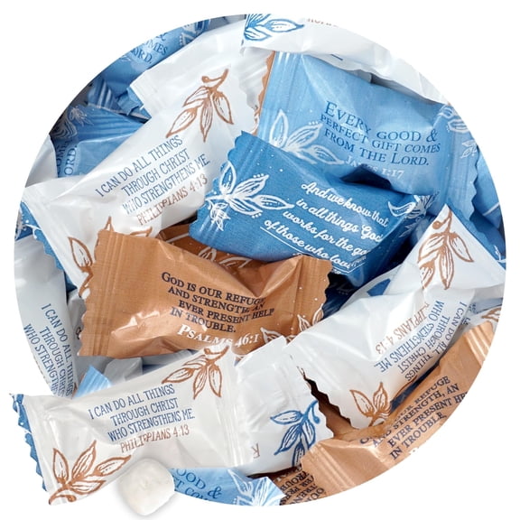Bible Verse Buttermints, 1 Pound Mints Bulk Bag, Approximately 120 Pieces, Individually Wrapped Candy Mints