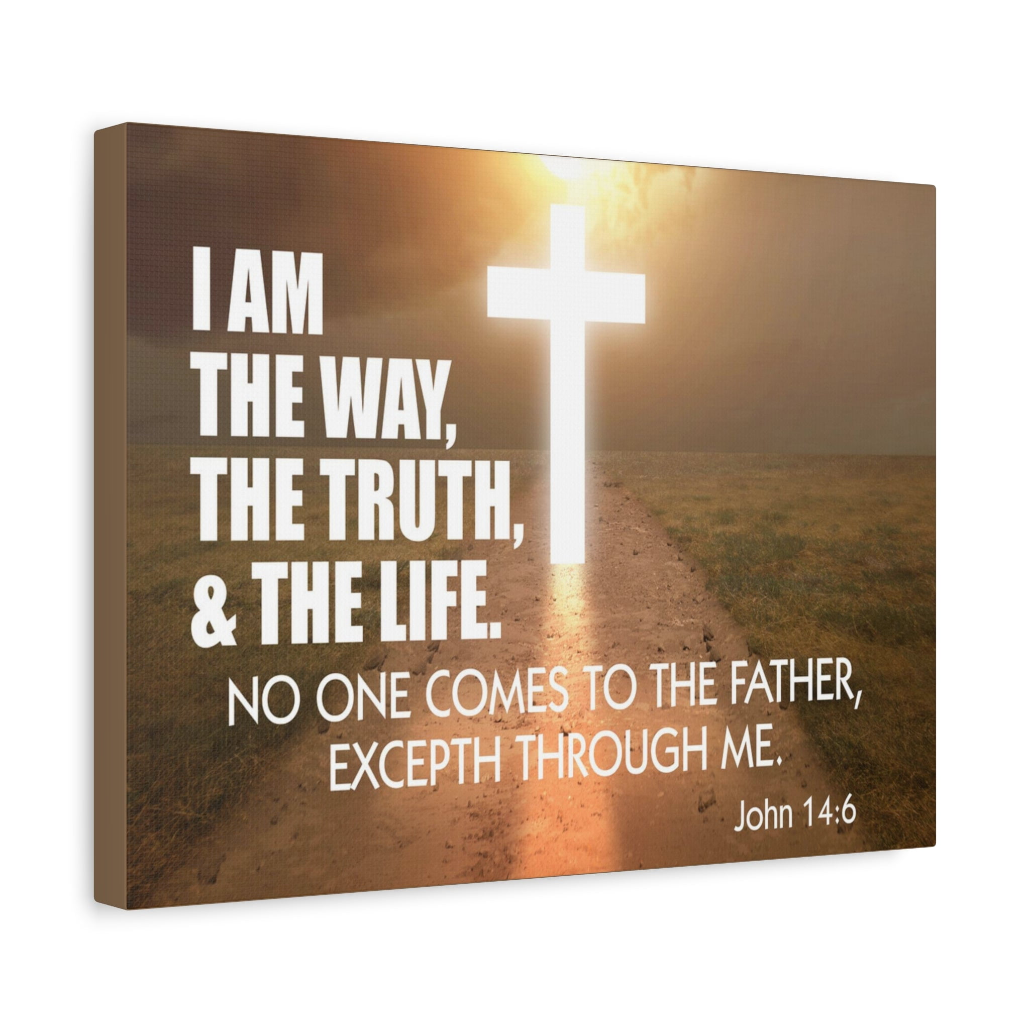 Bible Verse Canvas I Am The Way John 14:6 Wall Art Christian Home Decor ...