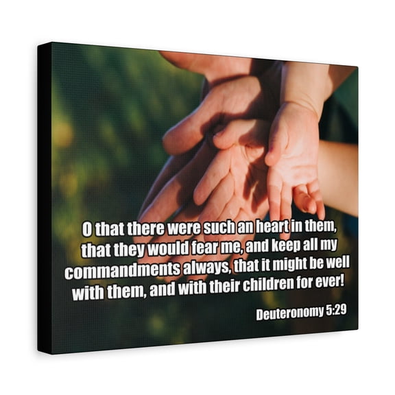 Bible Verse Canvas Keep All My Commandments Deuteronomy 5:29 Christian Home Décor Wall Art Scripture Ready to Hang Faith Print
