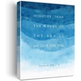 thumbnail image 1 of Bible Verse Canvas Print Decor Mightier Than the Waves Psalm 93:4 Wall Painting Posters Blue Artwork 12”X15”Home Office Decoration (Framed), 1 of 6