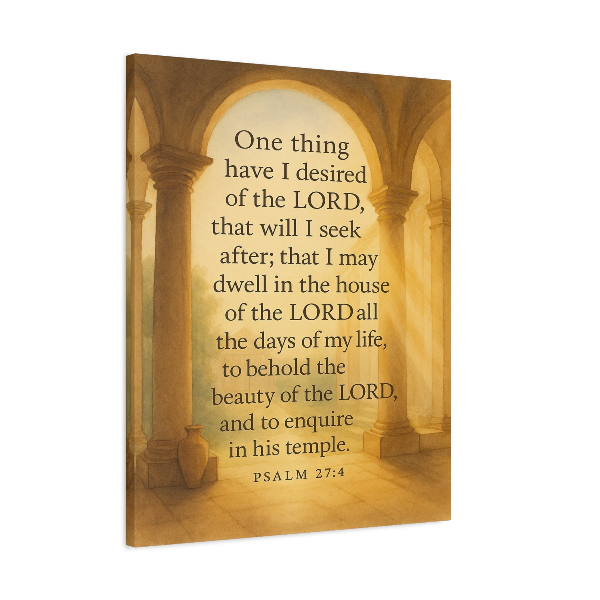Bible Verse Canvas Psalm 27:4 Christian Home Décor Wall Art Scripture ...