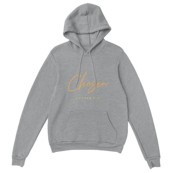 Bible Verse Chosen for Men and Women Classic Pullover Hoodie ( Color:Sports Grey; Size:3XL;)