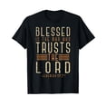 thumbnail image 1 of Bible Verse Christian God Savior Devotee Men Gift Jesus Black T-Shirt Crew Neck Tee, 1 of 5