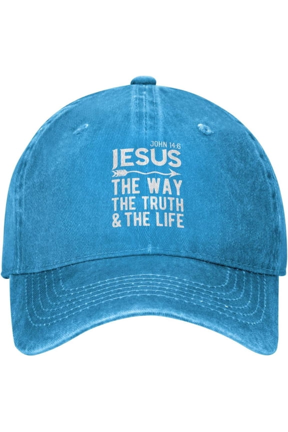 Bible Verse Christian Worship Hats for Men Jesus The Way Truth Life Athletic Hat