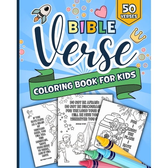Bible Verse Coloring Book For Kids: 50 Short Inspirational Verses from ...