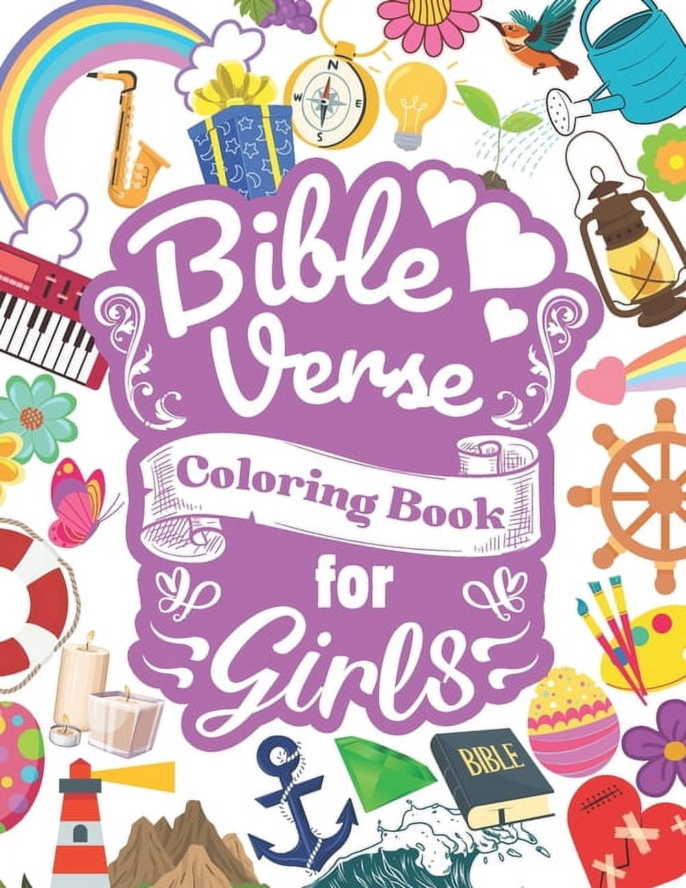 Bible Verse Coloring Book for Girls: Inspirational Christian Scripture ...