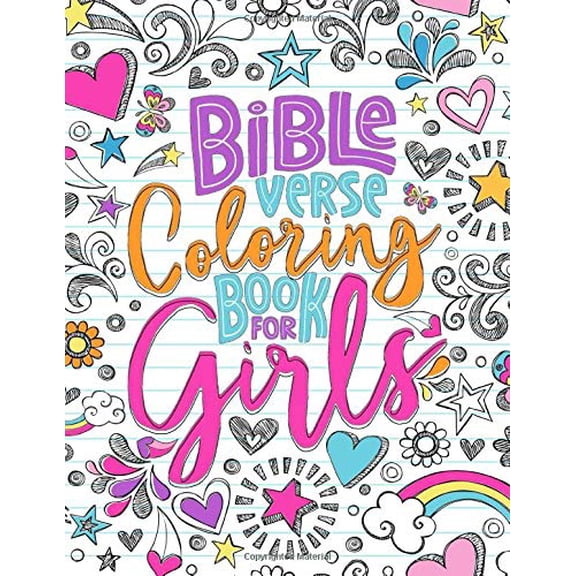 Pre-Owned Bible Verse Coloring Book for Girls: 35 Color Pages of Lettering Art of Inspirational & Motivational Scripture with Mindful Patterns for Ages 9-13 Paperback