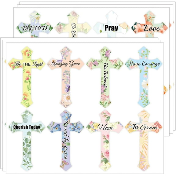 Bible Verse Cross Inspirational Stickers Jesus Motivational Faith Decal Christian Religious Inspirational Scripture Quotes Labels 160pcs