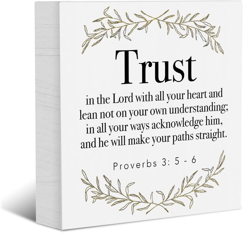 Bible Verse Decorative Signs Plaques Wooden Box Sign Desk Decor ...