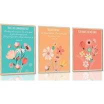Bible Verse Floral Canvas WallChristian Kids Room Wall Decor Pictures Colorful Vintage Flower Paintings Poster Prints for Living Room Bedroom Living Room Kids Room Decor Unframed