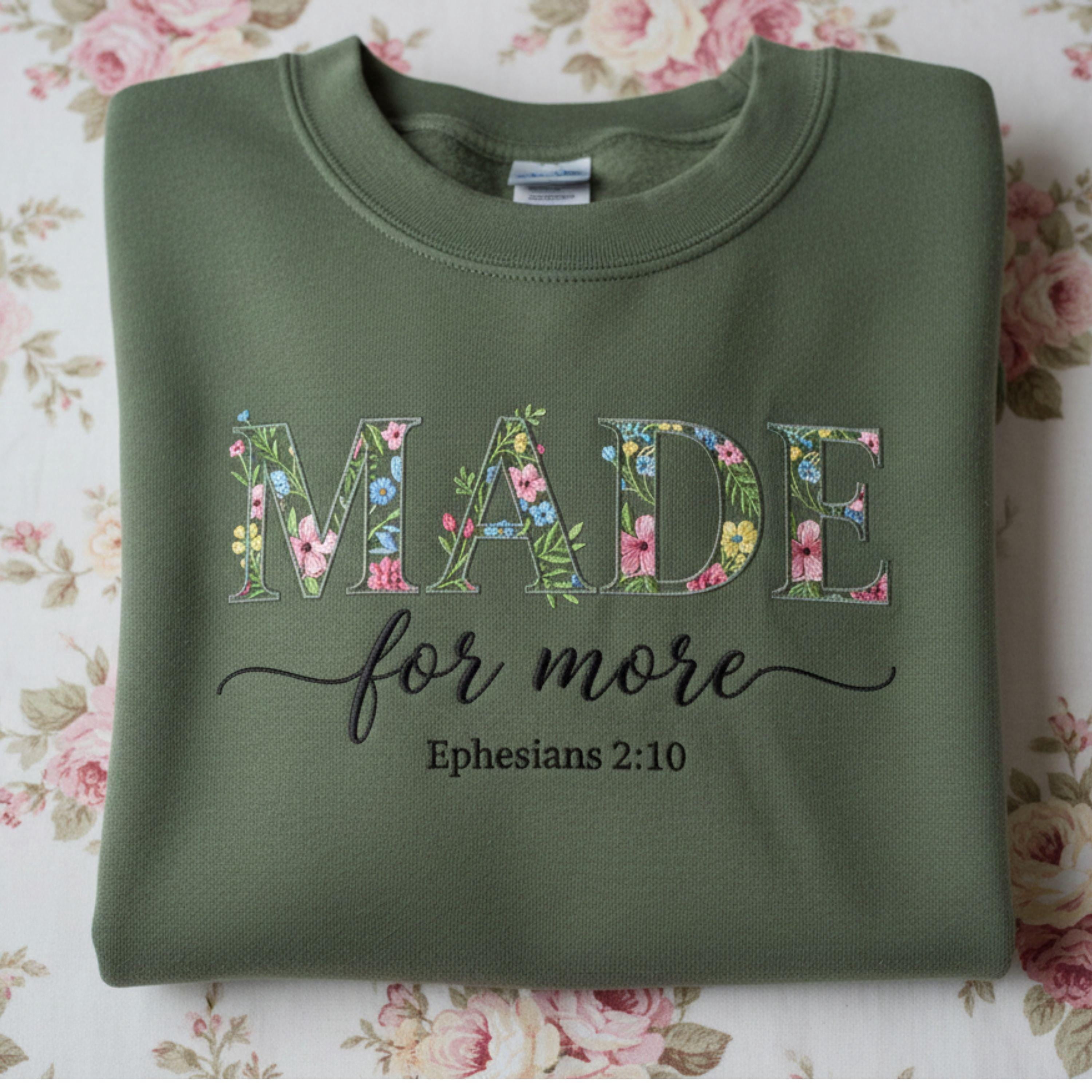 Bible Verse Floral Embroidered Sweatshirt Cute Christian Shirt for ...