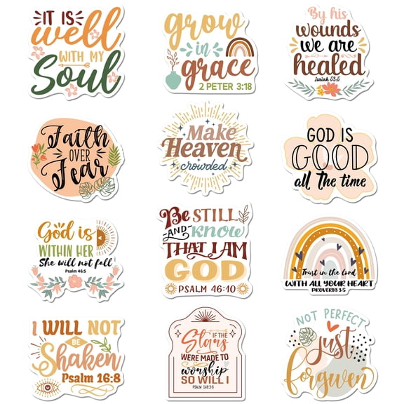 Bible Verse Fridge Magnets, 12Pcs Inspirational Scripture Magnets for Refrigerator, Boho Faith Based Magnetic Stickers for Home Office Decor, Gifts for Women Men, Multicolor