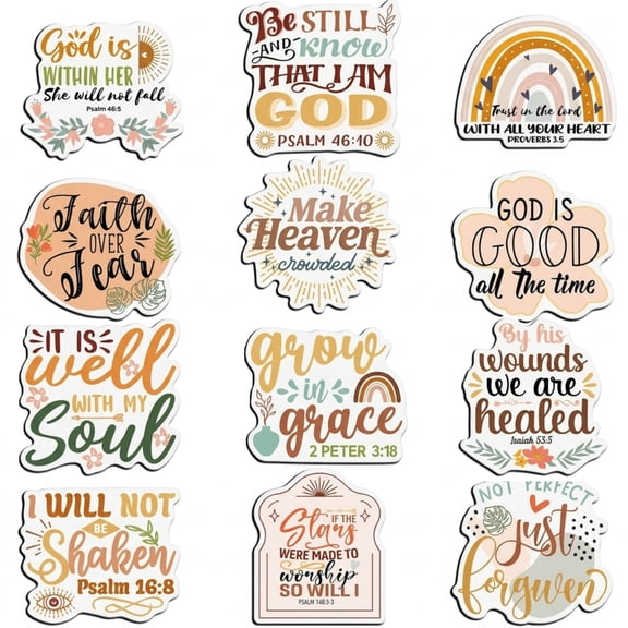 Bible Verse Fridge Magnets, 12Pcs Inspirational Scripture Magnets for Refrigerator, Boho Faith Based Magnetic Stickers for Home Office Decor, Gifts for Women Men, Multicolor