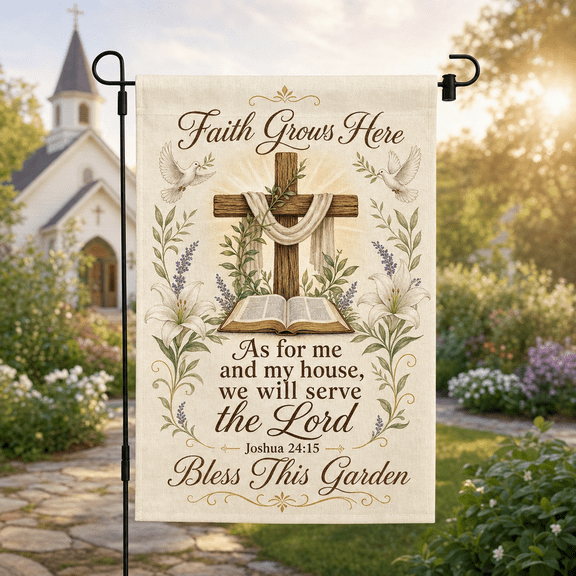 Bible Verse Garden Flag Personalized Christian Fall Yard Decor for Faith Homes