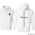thumbnail image 1 of Bible Verse Hoodie Psalms 91 – God Is My Refuge My Fortress Cross Hoodie, Christian Faith Sweatshirt, Inspirational Religious Gift for Men & Women, 1 of 5