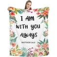 thumbnail image 1 of Bible Verse I Am with You Always Jesus Blanket, Secret Sister Gifts for Women Christian Birthday Gifts for Women, Cozy Plush Religious Prayer Blanket 60"x80", 1 of 1