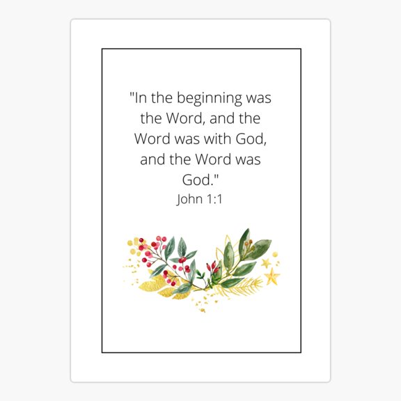 Bible Verse In The Beginning Was The Word Sticker