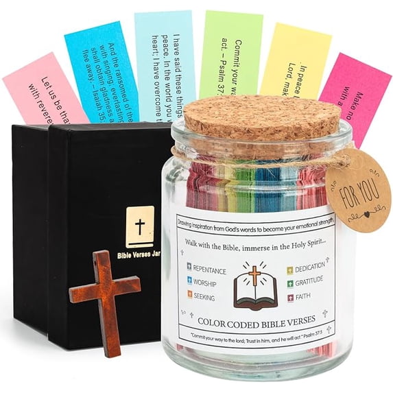 Color Coded Instruments Bible Verse Jar, Christian Gifts for Women Men,Daily Scripture Prayer ...