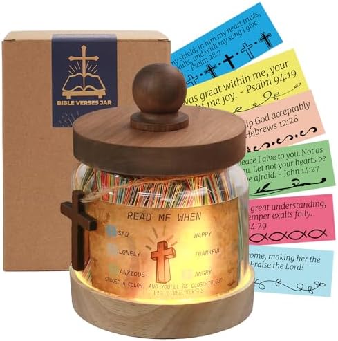 Bible Verse Jar with Night Light, Read Me When Bible Verses Jar for ...