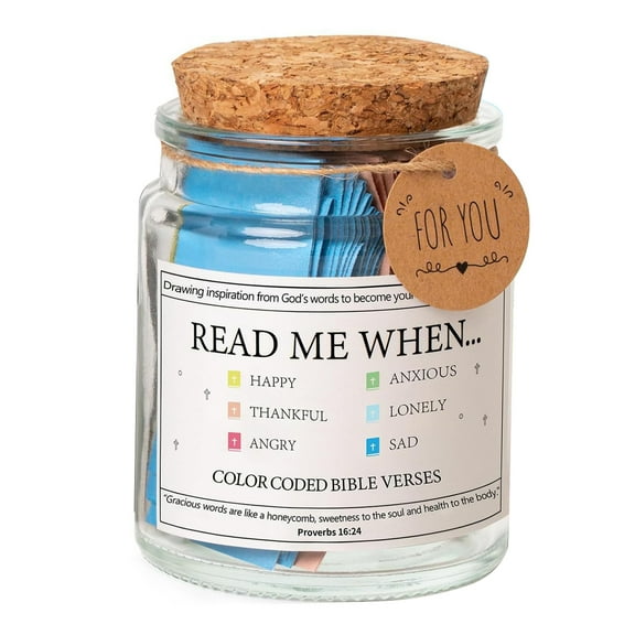 Bible Verse Jar Read Me When Bible Verses Jar Daily Prayer Hope Jar with 90 Verses Christian Gifts for Women Men