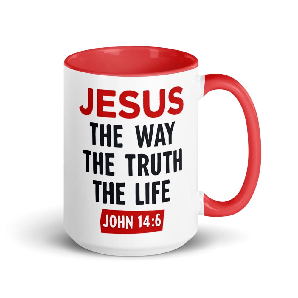 Bible Verse John 14 6 Christian Mug with Color Inside, Jesus The Way ...