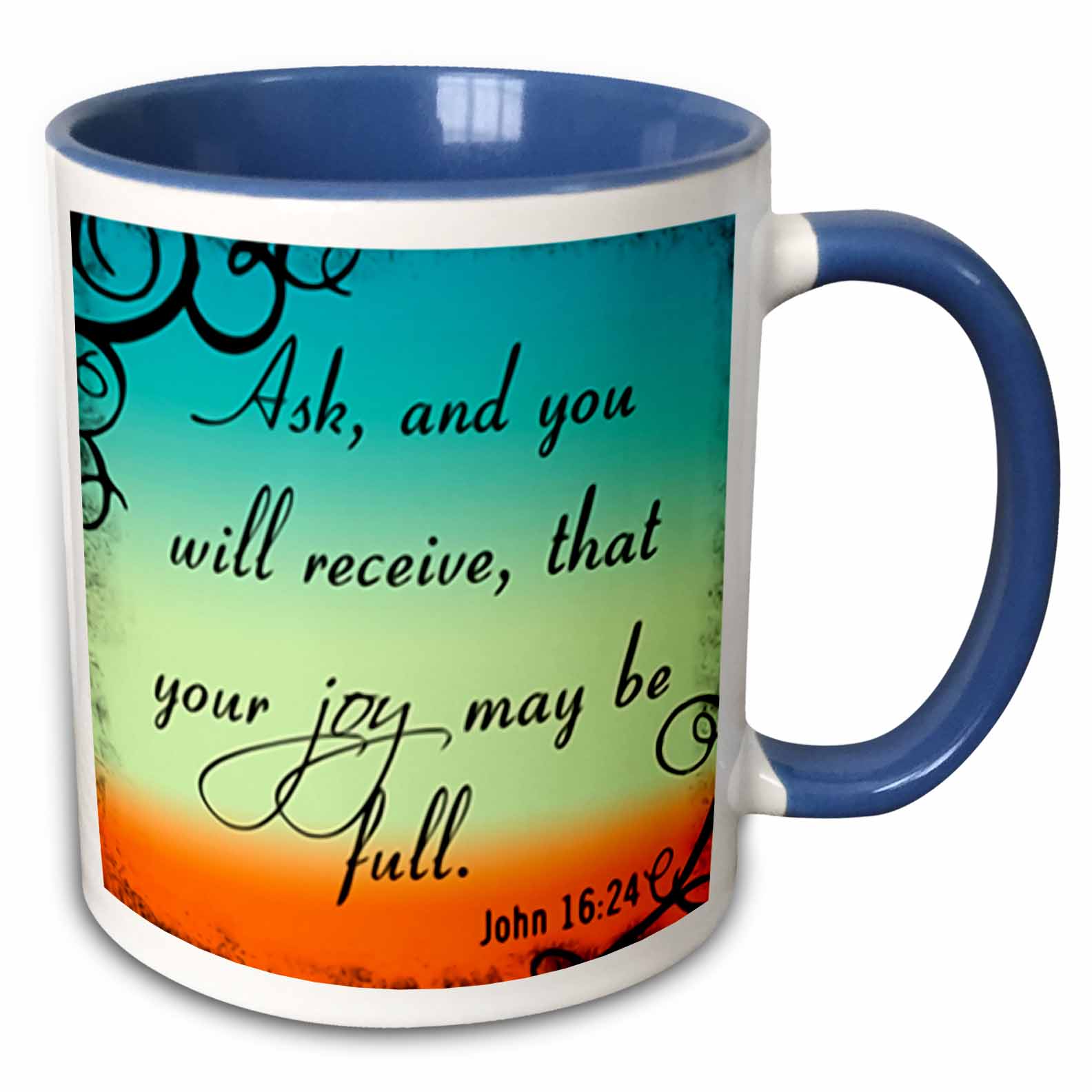 Bible verse john 16 24 gradient vibrant bible christian inspirational