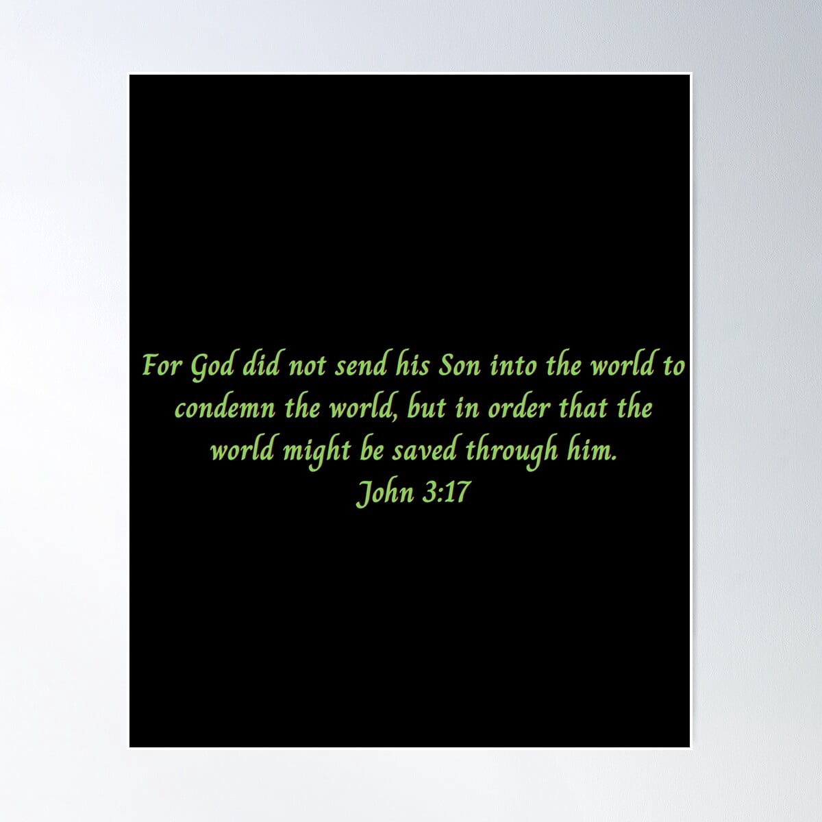 Bible Verse John 3:17 Poster Wall Art, Modern Wall Decor For Living ...