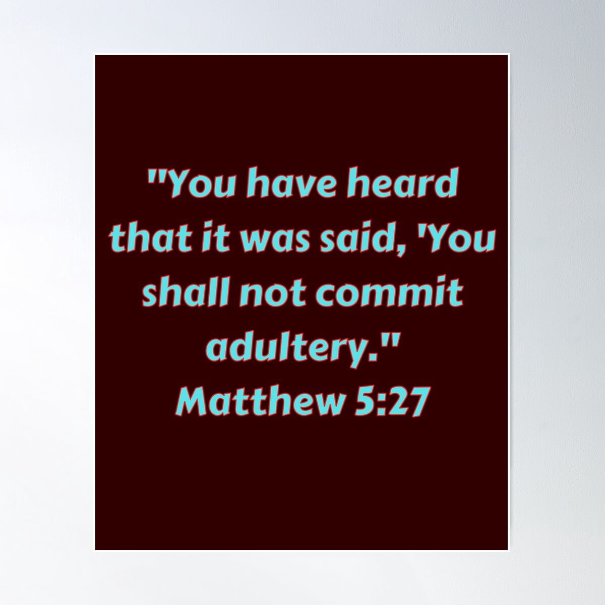 Bible Verse Matthew 5:27 Poster Wall Art, Modern Wall Decor For Living ...