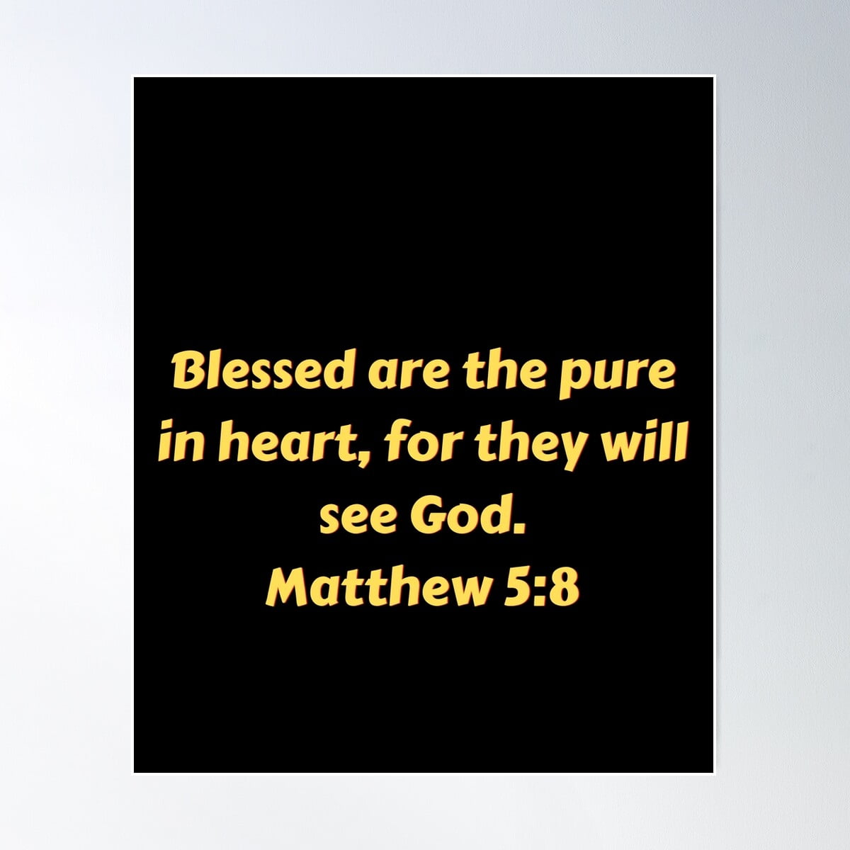 Bible Verse Matthew 5:8 Poster Wall Art, Modern Wall Decor For Living ...