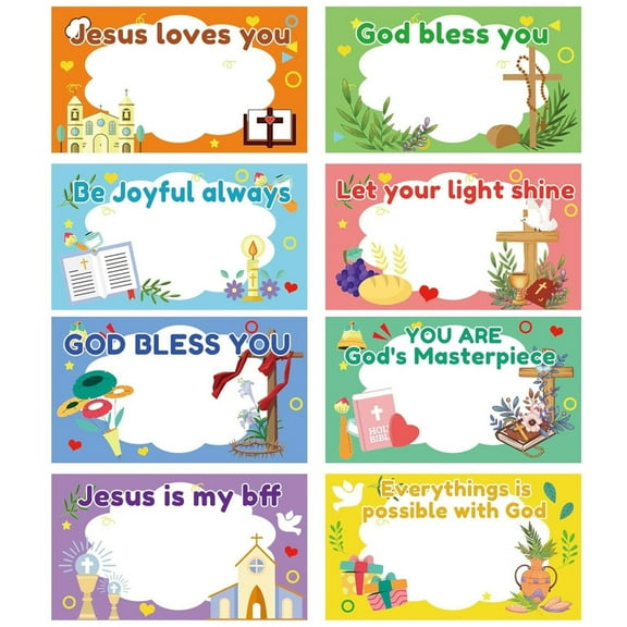 Bible Verse Name Tag Stickers 240Pcs Christian Religious Name Tags 3.5x2inch God Bless Self Adhesive Name Label Motivational Faith Decals for School Supplies