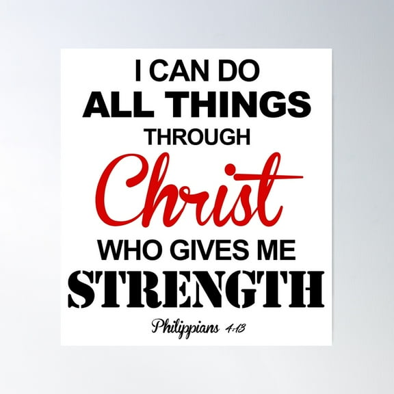 Bible Verse Philippians 4:13 I Can Do All Things Through Christ Poster Wall Art, Modern Wall Decor For Living Room Bedroom, 8x12 UNFRAMED