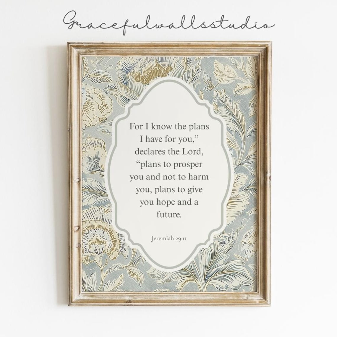 Bible Verse Print Jeremiah 29:11 Christian Wall Art Faith Scripture ...