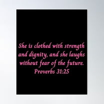 Bible Verse Proverbs 31:25 Poster Wall Art, Modern Wall Decor For Living Room Bedroom, 8x12 UNFRAMED
