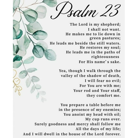 Bible Verse Psalm 23 Christian Gifts poster Inspirational Wall Decor, Scripture Wall Art for Modern Home Office Bathroom Bedro poster