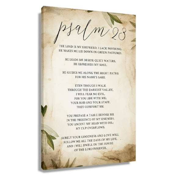Bible Verse Psalm 23 Wall Art Print For Bedroom Decorative Canvas Artwork Paintings Modern House Decorations Unframed 12x18 in