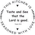 thumbnail image 1 of Bible Verse Psalm 34:8 Kitchen Love Customized Wall Decal - Custom Vinyl Wall Art - Personalized Name - Baby Girls Boys Kids Bedroom Wall Decal Room Decor Wall Stickers Decoration Size (40x40 inch), 1 of 1