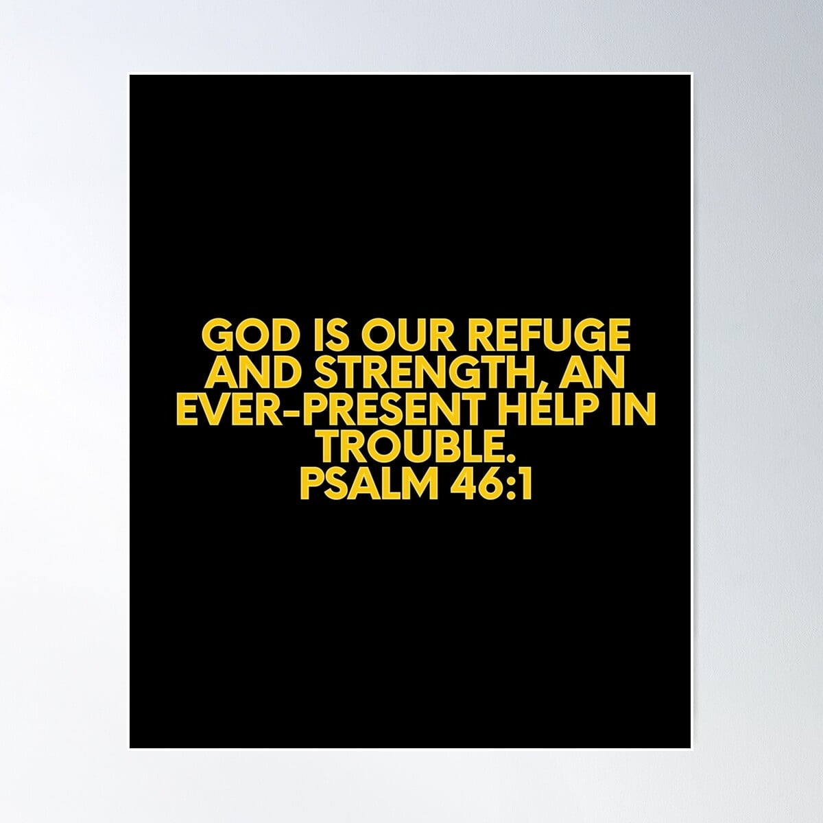 Bible Verse Psalm 46:1 Poster Wall Art, Modern Wall Decor For Living ...