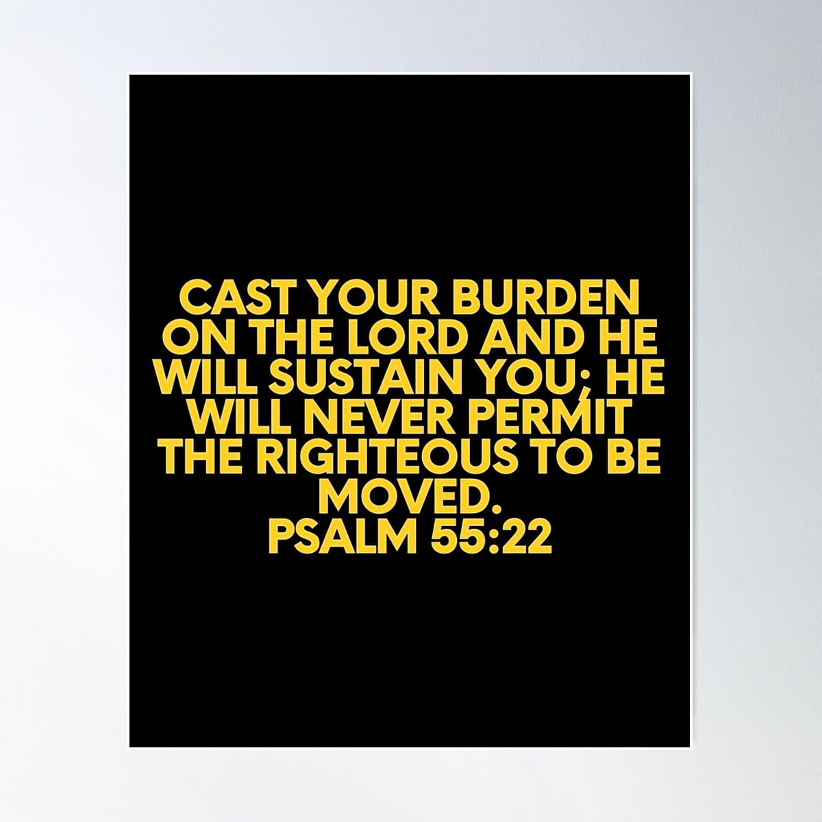 Bible Verse Psalm 55:22 Poster Wall Art, Modern Wall Decor For Living ...