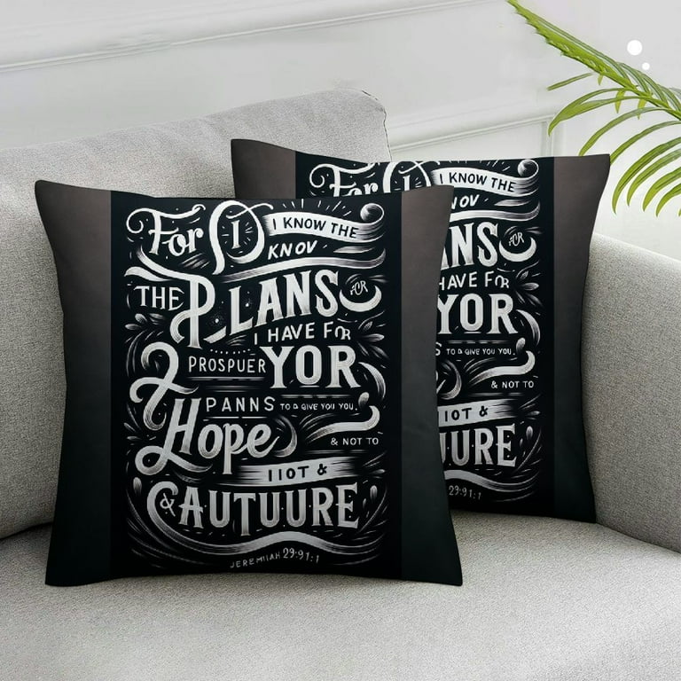 Bible Verse Sayings Pillow Case Cushion Cover nches for Sofa Couch