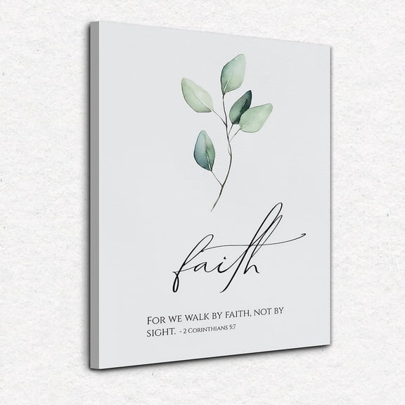 Bible Verse Scripture 2 Corinthians 5:7 Walk By Faith not by Sight Canvas Wall Art 11×14 Inch Christian Themed Decor for Home Church,Christian Religious Gifts for Women Men Teens Kids