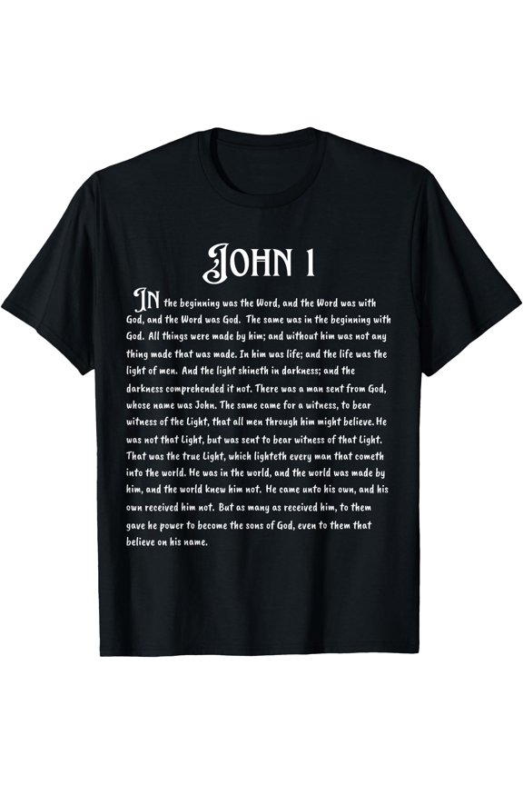 Bible Verse Scripture John 1 Christian Faith Gift Unisex S-5XL T-Shirt