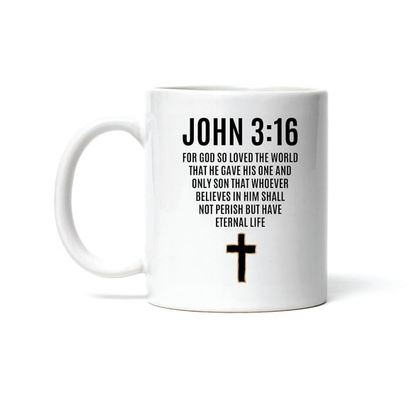 Bible Verse Scripture John 3 16 Gift for Christian 11oz 15oz White Coffee Mug