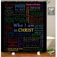 thumbnail image 1 of Bible Verse Scripture Shower Curtain, Motivational and Inspirational Quote Colorful Design Art Polyester Cloth Print Bathroom Curtains Include Hooks Sets-36"W x 72"L (Pack of 1), 1 of 6
