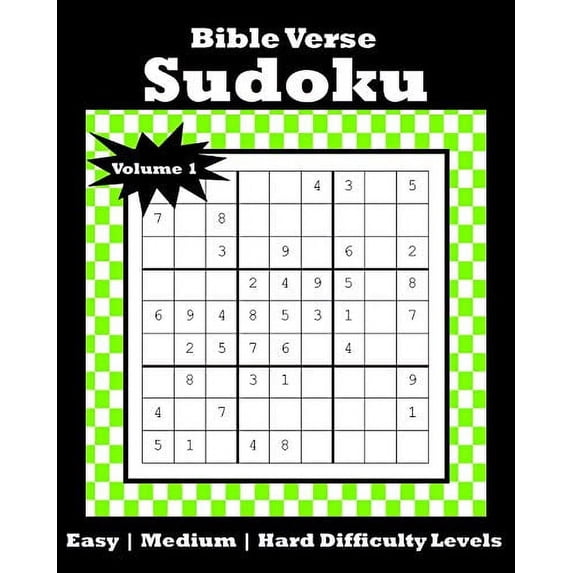 Pre-Owned Bible Verse Sudoku: 120 Puzzles With Easy, Medium and Hard Difficulty Levels | Bible Verse Included on Each Page | Volume 1 (Bible Verse Sudoku Easy Medium Hard) Paperback
